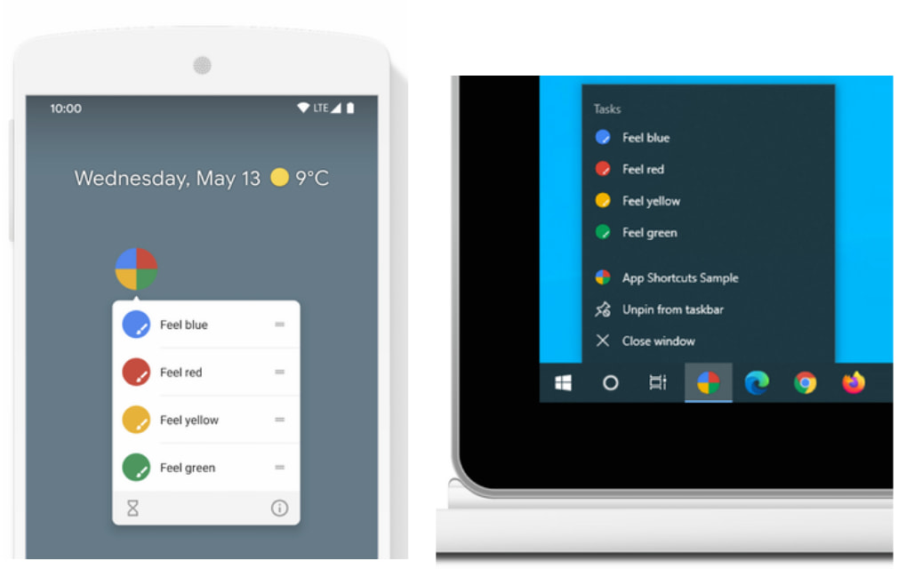 Shortcuts on Andriod and Windows